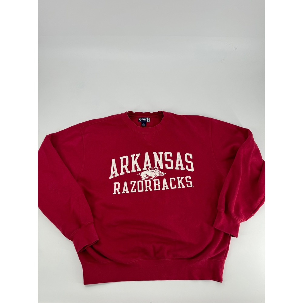 Arkansas Razorbacks Red Gear For Sports Crewneck Sweatshirt Men's Medium VTG